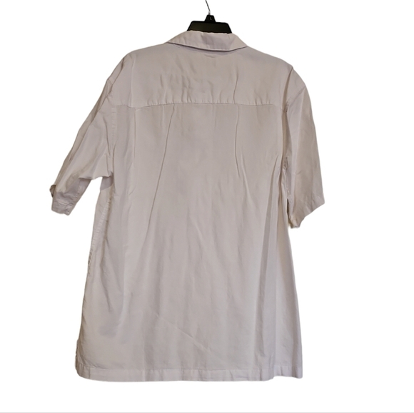 Arrow 100% Cotton White Button Up Textured Mens Shirt Size L - Picture 2 of 5
